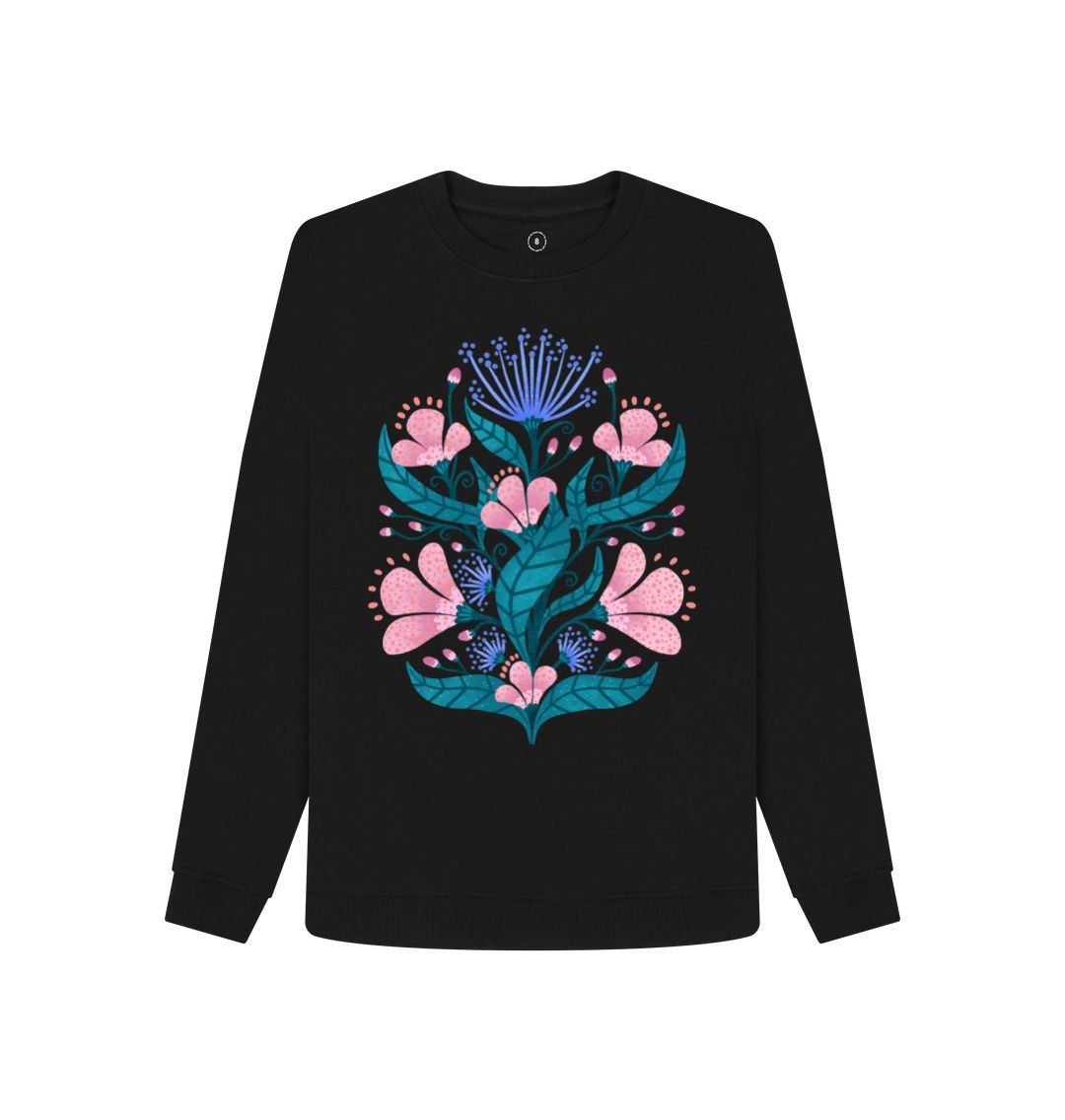 Black Florals and Fennel Sweatshirt