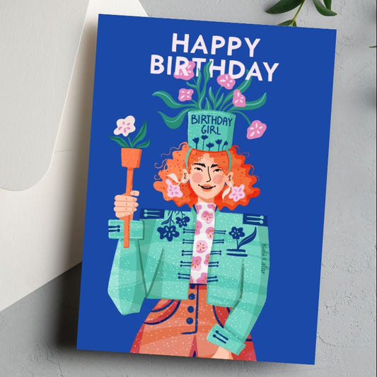 Birthday Girl Blooms - Birthday card - Large
