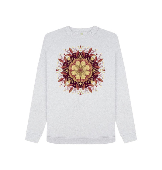 Grey Floral Mandala Retro Tones - Sweatshirt