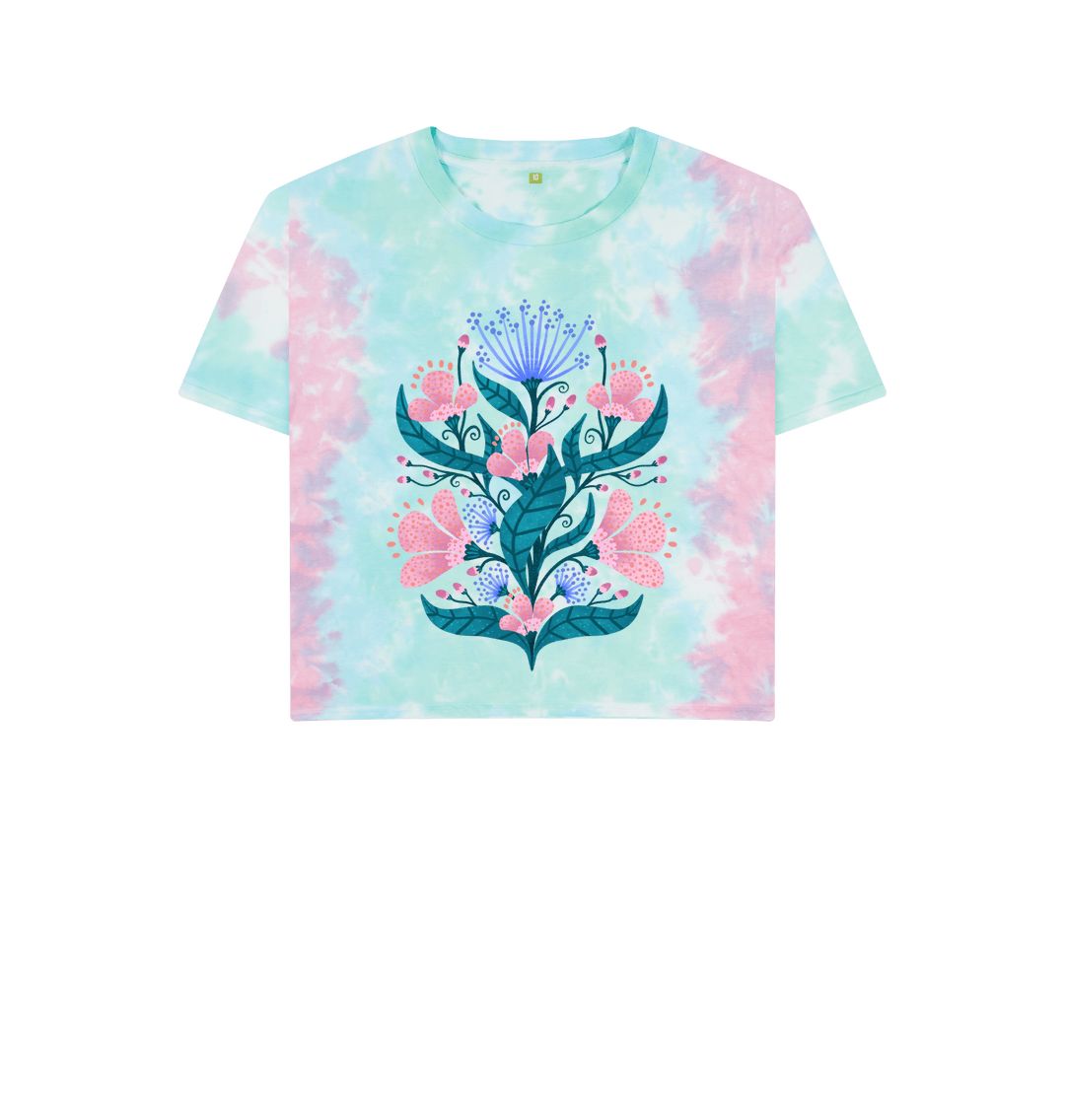 Pastel Tie Dye Florals and Fennel Boxy Tee