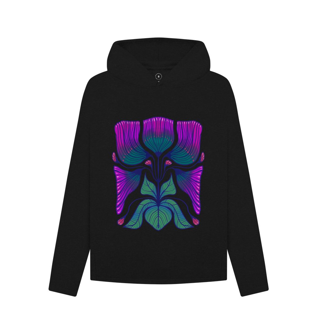 Black Mirrored Florals - Hoodie