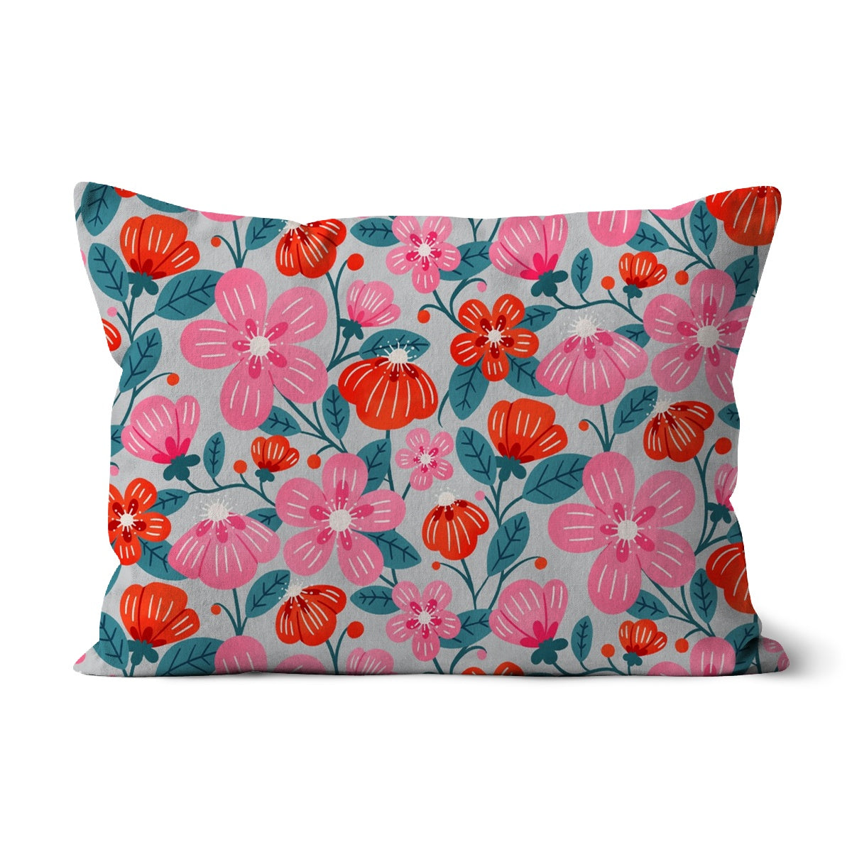 Pink and Red Buttercups Cushion