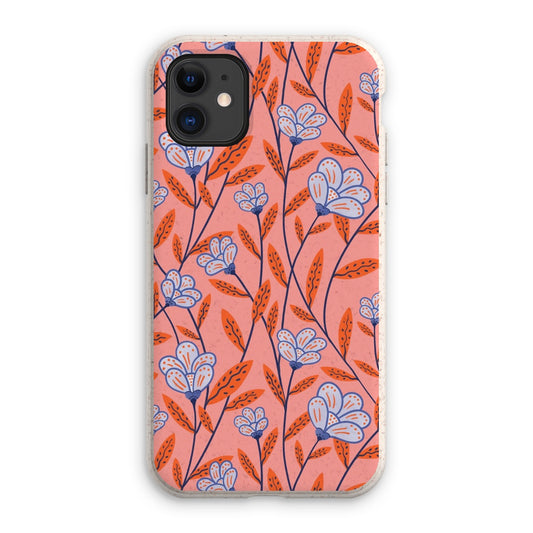 Blue and Orange Floral Burst Eco Phone Case