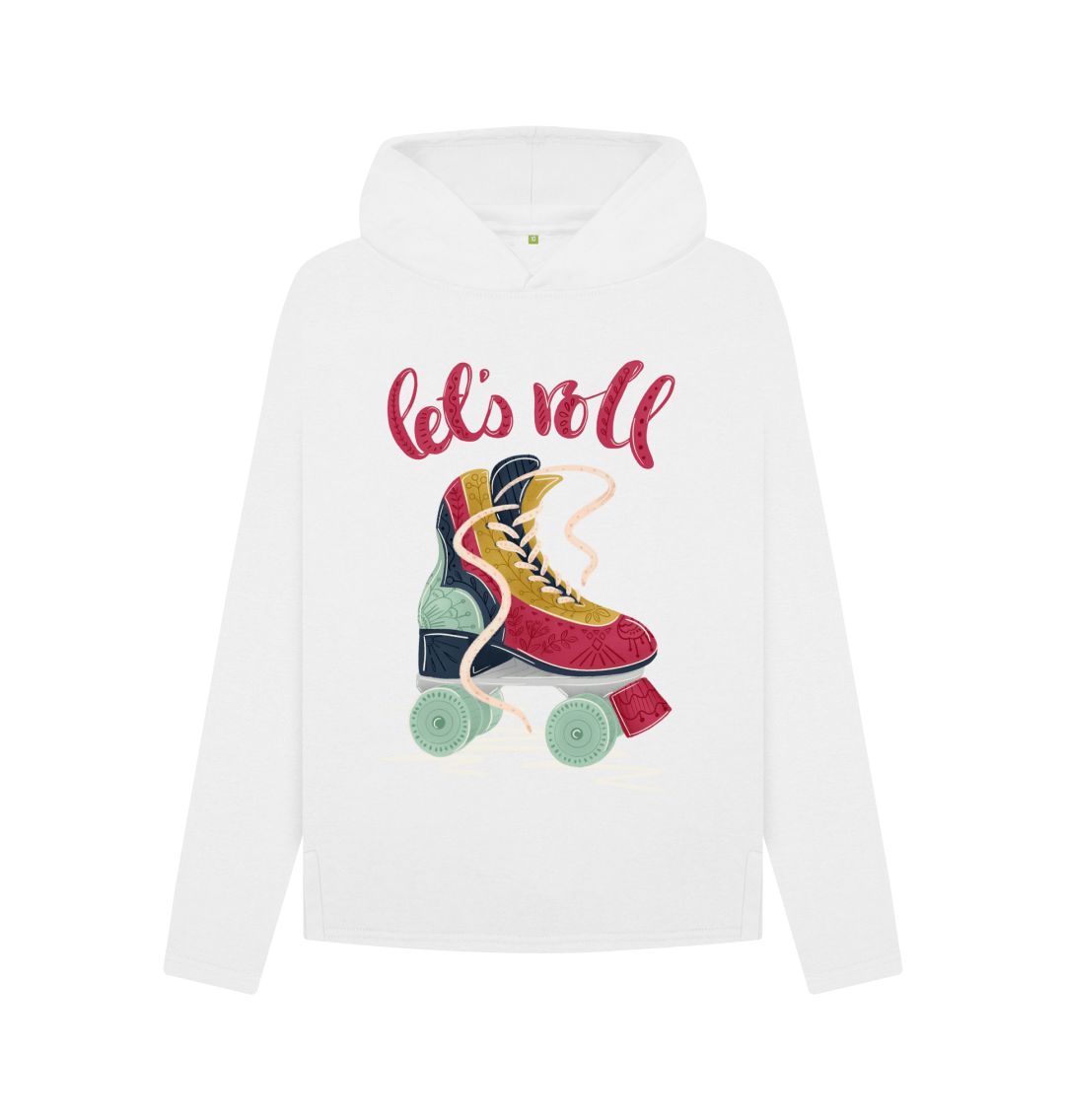 White Let's Roll - Roller Skate - Hoody