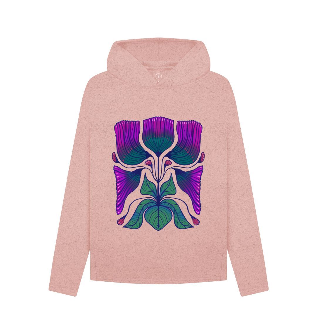 Sunset Pink Mirrored Florals - Hoodie