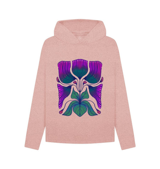 Sunset Pink Mirrored Florals - Hoodie