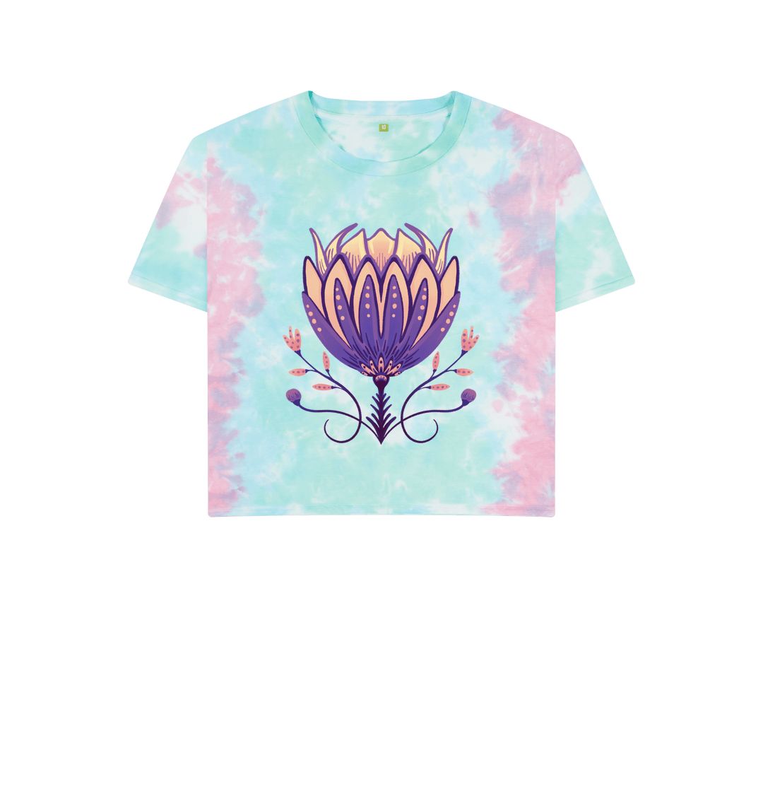 Pastel Tie Dye Pretty Purple Peony - Boxy Tee