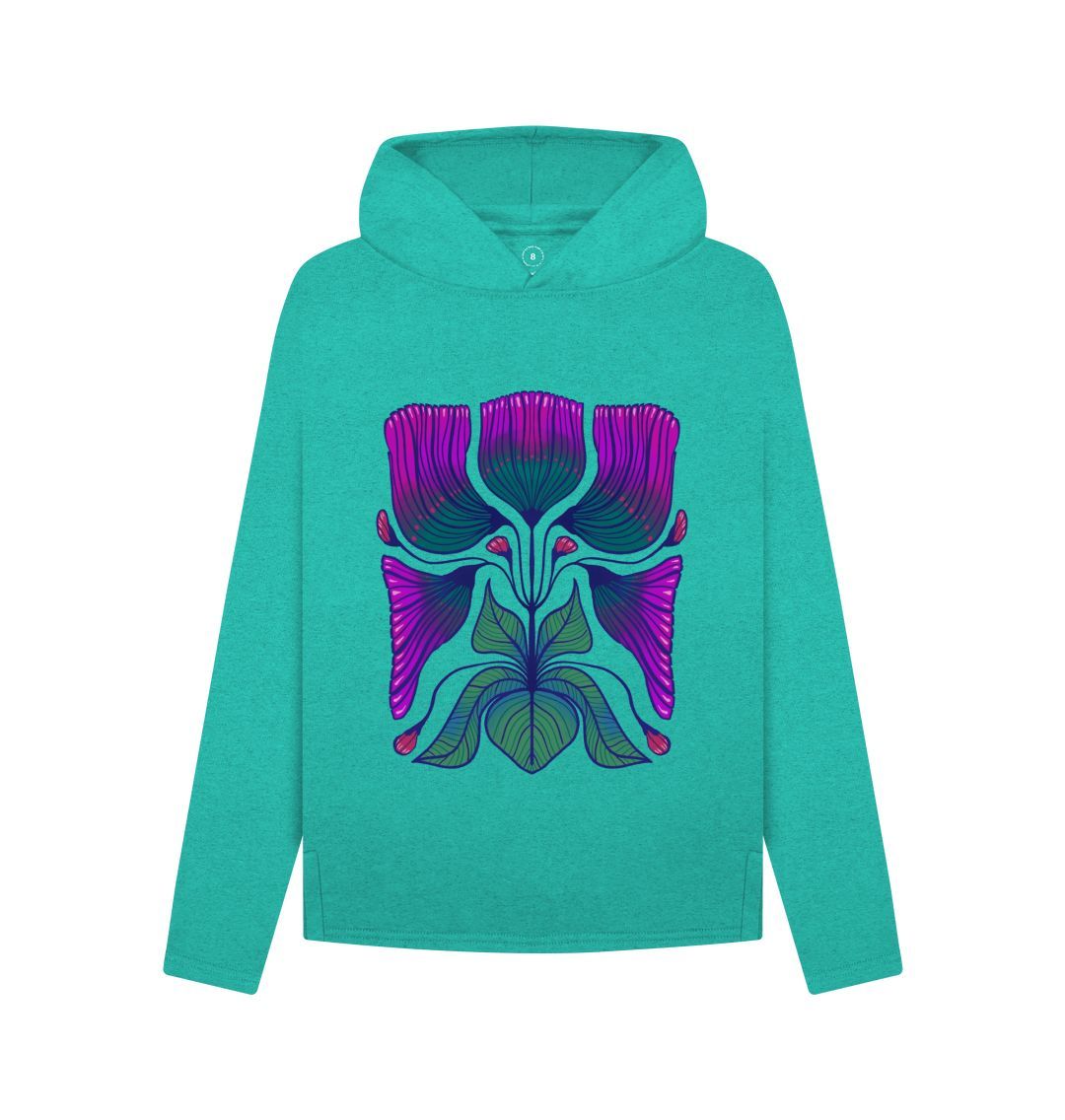 Seagrass Green Mirrored Florals - Hoodie