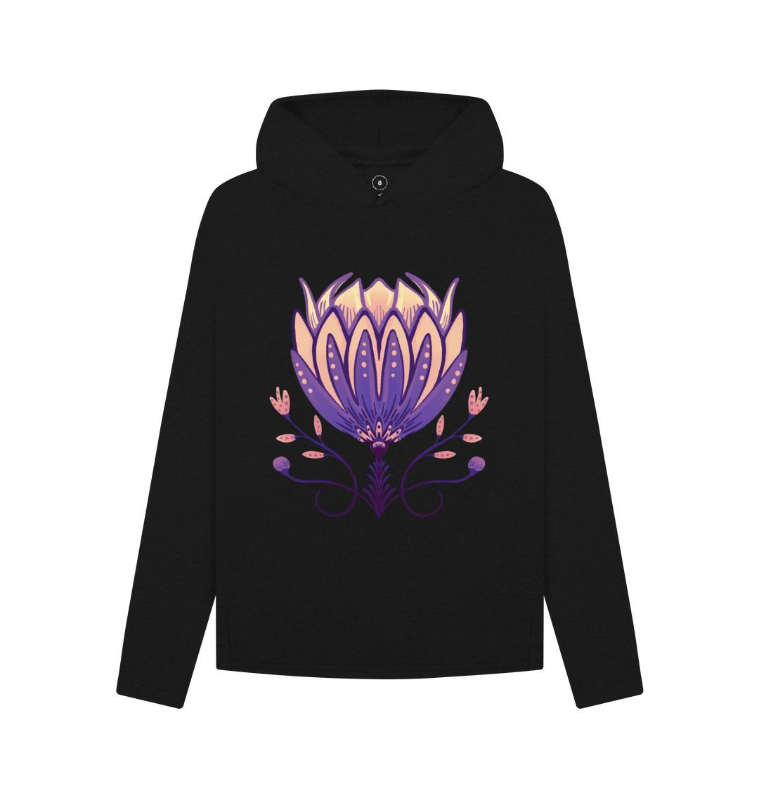 Black Pretty Purple Peony - Hoodie