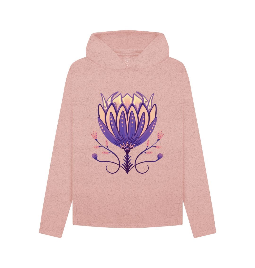 Sunset Pink Pretty Purple Peony - Hoodie